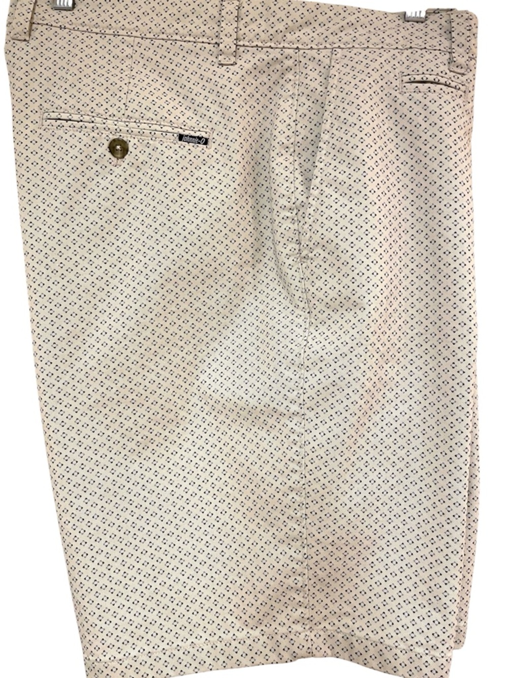 johnnie-O Nate Microprint Stretch Cotton 9” Shorts in Stone Mens Size 40
